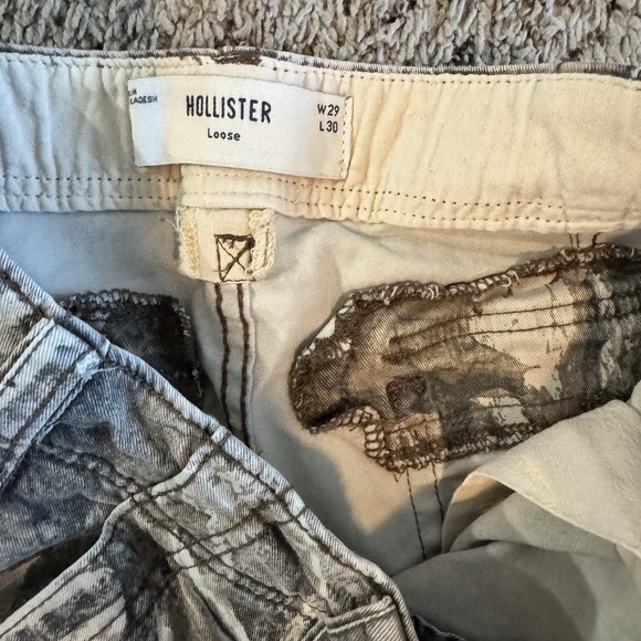 Hollister Y2K Camo Cargo Pants Men's 29x30 (29x27) Loose Fit Utility Zipper - Picture 10 of 16